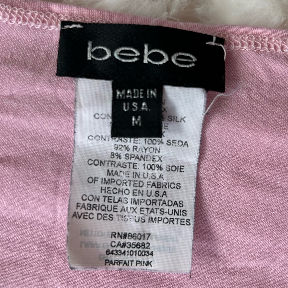 Y2K Bebe Rayon and Silk Babydoll Ruffle Top Made in USA Vintage - Picture 6 of 7